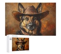 Puzzle 1000 PCS pour Adolescents Western Dog Portrait Print Puzzles pour Adultes Jeu Familial Course De Vitesse Manuelle Cadeaux Anti-Stress 1000 PCS