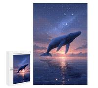 Puzzle 1000 PCS pour Adolescents Whale Watching at Sunset Puzzle pour Adolescents Améliore La Mémoire Défi À Compléter Amusant en Famille Et Soirée Jeux 1000 PCS