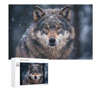 Puzzle 1000 PCS pour Adolescents Winter Wolf Portrait Puzzle pour Adultes Jeu De Réflexion, Analyse Et Logique, Idéal comme Cadeau 1000 PCS