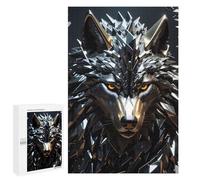 Puzzle 1000 PCS pour Adolescents Wolf Metallic Silver Puzzles pour Adultes Jeu Familial Décoration Intérieure pour Anniversaire, Noël 1000 PCS