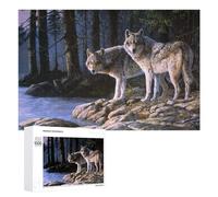 Puzzle 1000 PCS pour Adolescents Wolf Pack by The River Puzzles pour Adultes Jeu Familial Course De Vitesse Manuelle Cadeaux Anti-Stress 1000 PCS