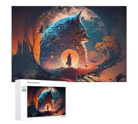Puzzle 1000 PCS pour Adolescents Wolf Silhouette Against Moonlit Sky Puzzle pour Adultes, Jouet, Décoration Murale, Améliore La Mémoire, Aide À Exercer Le Cerveau 1000 PCS