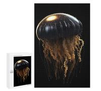 Puzzle 1000 PCS pour Adultes Black and Gold Jellyfish Puzzle Casse-tête Jeu De Réflexion Difficile Offrez-Le en Cadeau À Toute La Famille 1000 PCS
