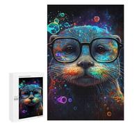 Puzzle 1000 PCS pour Adultes Colorful Otter Glasses Art Puzzle Casse-tête Jeu De Réflexion Difficile Offrez-Le en Cadeau À Toute La Famille 1000 PCS