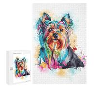 Puzzle 1000 PCS pour Adultes Colorful Yorkshire Terrier Puzzle Anti-Stress, Jouet pour S'amuser en Famille, Cadeau Anti-Stress 1000 PCS