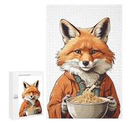Puzzle 1000 PCS pour Adultes Cute Fox Ramen Japan Puzzle pour Adultes Jeu Manuel Décoration Murale Aide À Stimuler Le Cerveau 1000 PCS