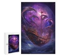 Puzzle 1000 PCS pour Adultes Fantasy Pirate Ship Space Puzzle pour Adultes Jeux Relaxants Découpe De Précision Idéal comme Cadeau pour Toute La Famille 1000 PCS