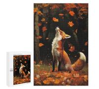 Puzzle 1000 PCS pour Adultes Fox in Autumn Forest Puzzle pour Adultes Jeux Relaxants Découpe De Précision Idéal comme Cadeau pour Toute La Famille 1000 PCS