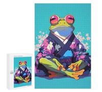 Puzzle 1000 PCS pour Adultes Frog in Kimono with Sunglasses Puzzle Casse-tête Jeu De Réflexion Difficile Offrez-Le en Cadeau À Toute La Famille 1000 PCS