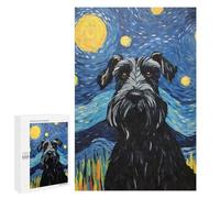 Puzzle 1000 PCS pour Adultes Giant Schnauzer Starry Puzzle pour Adultes Jeux Relaxants Découpe De Précision Idéal comme Cadeau pour Toute La Famille 1000 PCS