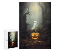 Puzzle 1000 PCS pour Adultes Halloween Ghost and Pumpkin Scene Puzzle Casse-tête Jeu De Réflexion Difficile Offrez-Le en Cadeau À Toute La Famille 1000 PCS