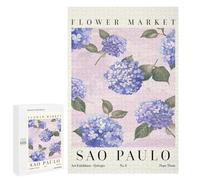 Puzzle 1000 PCS pour Adultes Hydrangea Sao Paulo Flower Market Puzzle Anti-Stress, Jouet pour S'amuser en Famille, Cadeau Anti-Stress 1000 PCS