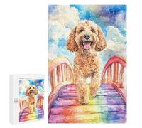 Puzzle 1000 PCS pour Adultes Labradoodle Rainbow Bridge Puzzle pour Adultes, Jouet, Décoration Murale, Cadeau Anti-Stress 1000 PCS