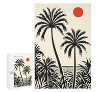 Puzzle 1000 PCS pour Adultes Palm Tree Sunset Silhouette Puzzle Casse-tête Jeu De Réflexion Difficile Offrez-Le en Cadeau À Toute La Famille 1000 PCS
