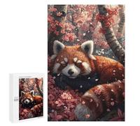 Puzzle 1000 PCS pour Adultes Red Panda Sleeping Sakura Puzzle pour Adultes Jeu Manuel Décoration Murale Aide À Stimuler Le Cerveau 1000 PCS
