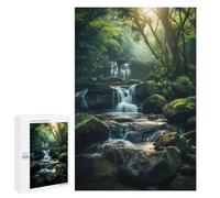 Puzzle 1000 PCS pour Adultes Waterfall in Green Nature Puzzles pour Adultes - Jouets À Monter Soi-même, Amusants Et Humoristiques pour Un Anniversaire Ou Noël 1000 PCS
