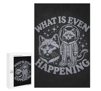 Puzzle 1000 PCS pour Adultes What is Even Happening - Space Cat Existential Meme Puzzle Casse-tête Jeu De Réflexion Difficile Offrez-Le en Cadeau À Toute La Famille 1000 PCS