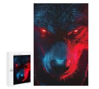 Puzzle 1000 PCS pour Adultes Wolf with Glowing Red Eyes Puzzle pour Adultes Jeux Relaxants Analyse Et Logique Réduction du Stress Cadeaux 1000 PCS