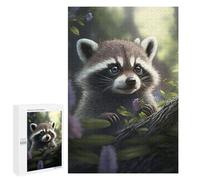 Puzzle 1000 PCS Raccoon in The Forest Puzzles pour Adultes, Jouet, Décoration Murale, Motif À Assembler, Idéal comme Cadeau pour Toute La Famille 1000 PCS