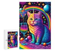 Puzzle 1000 PCS Rainbow Unicorn Cat Fantasy Puzzles pour Adolescents - Anti-Stress - Défi Éducatif - Idée Cadeau Et Anniversaire Unique 1000 PCS