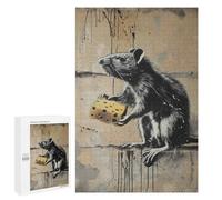 Puzzle 1000 PCS Rat Cheese Graffiti Banksy Puzzles pour Adultes, Jouet, Décoration Murale, Cadeau d'anniversaire, Idéal pour Toute La Famille 1000 PCS