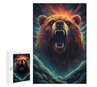 Puzzle 1000 PCS Roaring Bear Illustration Puzzles pour Adultes Améliorent La Mémoire Interaction Parent-Enfant Casse-tête Jeux De Société en Famille 1000 PCS
