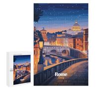 Puzzle 1000 PCS Rome Cityscape at Dusk Puzzle pour Adultes Jouet Décoration Murale Modèle D'assemblage Offre comme Cadeaux pour Toute La Famille 1000 PCS