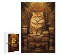 Puzzle 1000 PCS Royal Persian Cat Throne-5 Puzzle pour Adolescents Améliorez Votre Mémoire Entraînez Votre Cerveau Et Vos Mains Jouets Addictifs pour Cultiver La Patience 1000 PCS