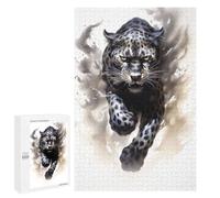 Puzzle 1000 PCS Running Black Cheetah Puzzles pour Adultes, Jouet, Décoration Murale, Motif À Assembler, Idéal comme Cadeau pour Toute La Famille 1000 PCS