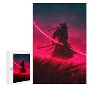 Puzzle 1000 PCS Samurai Warrior with Red Lightsaber Puzzles pour Adultes - Cadeau d'anniversaire - Jeu Difficile Et Stimulant - Cadeaux