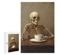 Puzzle 1000 PCS Skeleton with Coffee Puzzles pour Adultes, Jouet, Décoration Murale, Cadeau d'anniversaire, Idéal pour Toute La Famille 1000 PCS