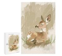 Puzzle 1000 PCS Sleeping Baby Deer Nursery Illustration Puzzles pour Adultes, Jouet, Décoration Murale, Difficile, Difficile, Cadeaux Uniques pour Anniversaire Et Noël 1000 PCS