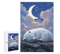 Puzzle 1000 PCS Sleeping Polar Bear Night Sky Puzzles pour Adolescents - Anti-Stress - Défi Éducatif - Idée Cadeau Et Anniversaire Unique 1000 PCS