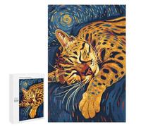 Puzzle 1000 PCS Sleeping Spotted Cat Art Puzzles pour Adultes, Jouet, Décoration Murale, Difficile, Difficile, Cadeaux Uniques pour Anniversaire Et Noël 1000 PCS