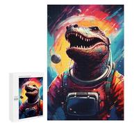 Puzzle 1000 PCS Space Dinosaur Astronaut Artwork Puzzles pour Adultes Améliorent La Mémoire Interaction Parent-Enfant Casse-tête Jeux De Société en Famille 1000 PCS