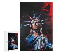 Puzzle 1000 PCS Statue of Liberty Art Print -2 Puzzles pour Adolescents - Anti-Stress - Défi Éducatif - Idée Cadeau Et Anniversaire Unique 1000 PCS