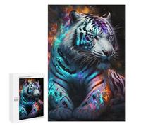 Puzzle 1000 PCS Tiger Neon Puzzles pour Adultes, Jouet, Décoration Murale, Motif À Assembler, Idéal comme Cadeau pour Toute La Famille 1000 PCS