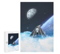 Puzzle 1000 PCS Train Tracks to The Moon Puzzles pour Adolescents Course De Vitesse Manuelle Activités Amusantes À La Maison Jeu Stimulant Et Jeu en Famille 1000 PCS