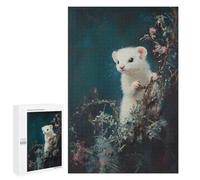 Puzzle 1000 PCS White Ferret in Foliage Puzzles pour Adultes, Jouet, Décoration Murale, Difficile, Difficile, Cadeaux Uniques pour Anniversaire Et Noël 1000 PCS