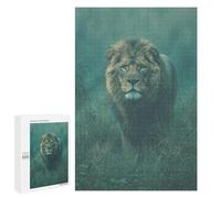 Puzzle 1000 PCS Wild Lion in Misty Grassland Puzzles pour Adolescents - Anti-Stress - Défi Éducatif - Idée Cadeau Et Anniversaire Unique 1000 PCS