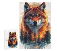 Puzzle 1000 PCS Wolf and Forest Digital Art Puzzle Anti-Stress, Jouet Amusant Et Humoristique, Idéal en Cadeau pour Toute La Famille 1000 PCS