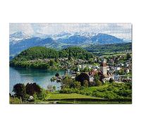 Puzzle 1000 pièces à Pics suisses, Jeu pour Adulte, Souvenir de Voyage Graphique, 38 x 52 cm
