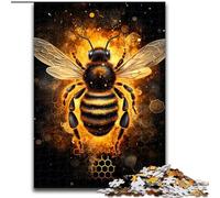 Puzzle 1000 pièces Abeilles colorées en Bois, idée Cadeau pour Les fêtes, Illustration Humoristique, Illustration détaillée 50x75cm. Un pour Noël ou Un Anniversaire.