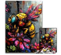 Puzzle 1000 pièces Abeilles colorées pour Adultes, Puzzle en Bois idéal pour Les Amoureux, Cadeau Parfait pour Noël, Le Nouvel an ou la Saint-Valentin 50x75cm/19,68x29,52 Pouces