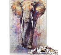 Puzzle 1000 pièces Abstrait éléphant d'Afrique pour Adultes, difficulté : renforce Les Relations Entre Les Membres de la Famille (1000 pièces, 38 x 26 cm)