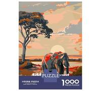 Puzzle 1000 Pièces Addo Elephant National Park South Africa Puzzles pour Adolescents - Anti-Stress - Défi Éducatif - Cadeau d'anniversaire Unique 52x38cm/1000pcs