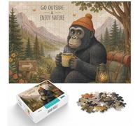 Puzzle 1000 Pièces Adulte avec Gorilla Enjoying Nature, 1000pcs (70x50cm) | Pour les amateurs de puzzles patients : Puzzle adulte 1000 pièces ; pour une activité tranquille chez soi.