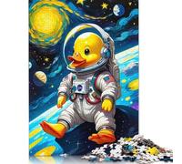 Puzzle 1000 pièces adulte canard en caoutchouc astronaute, 2 puzzles en bois, jouet éducatif anti-stress, cadeaux de Noël, 1000 pièces (75 x 50 cm)