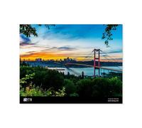 Puzzle 1000 Pièces Adulte Enfant Adultes en Bois Puzzles，Pont du Bosphore à Istanbul, Turquie，Cadeau Déco À La Maison Moderne Festival Bricolage Cadeau Jeu Intellectuel（75x50cm）-D12