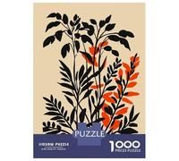 Puzzle 1000 Pièces Adulte, Floral Illustration with Black and Orange, Expérience Puzzle Relaxante, Activité Familiale De Noël, Pièces Haute Qualité, 52x38cm/1000pcs